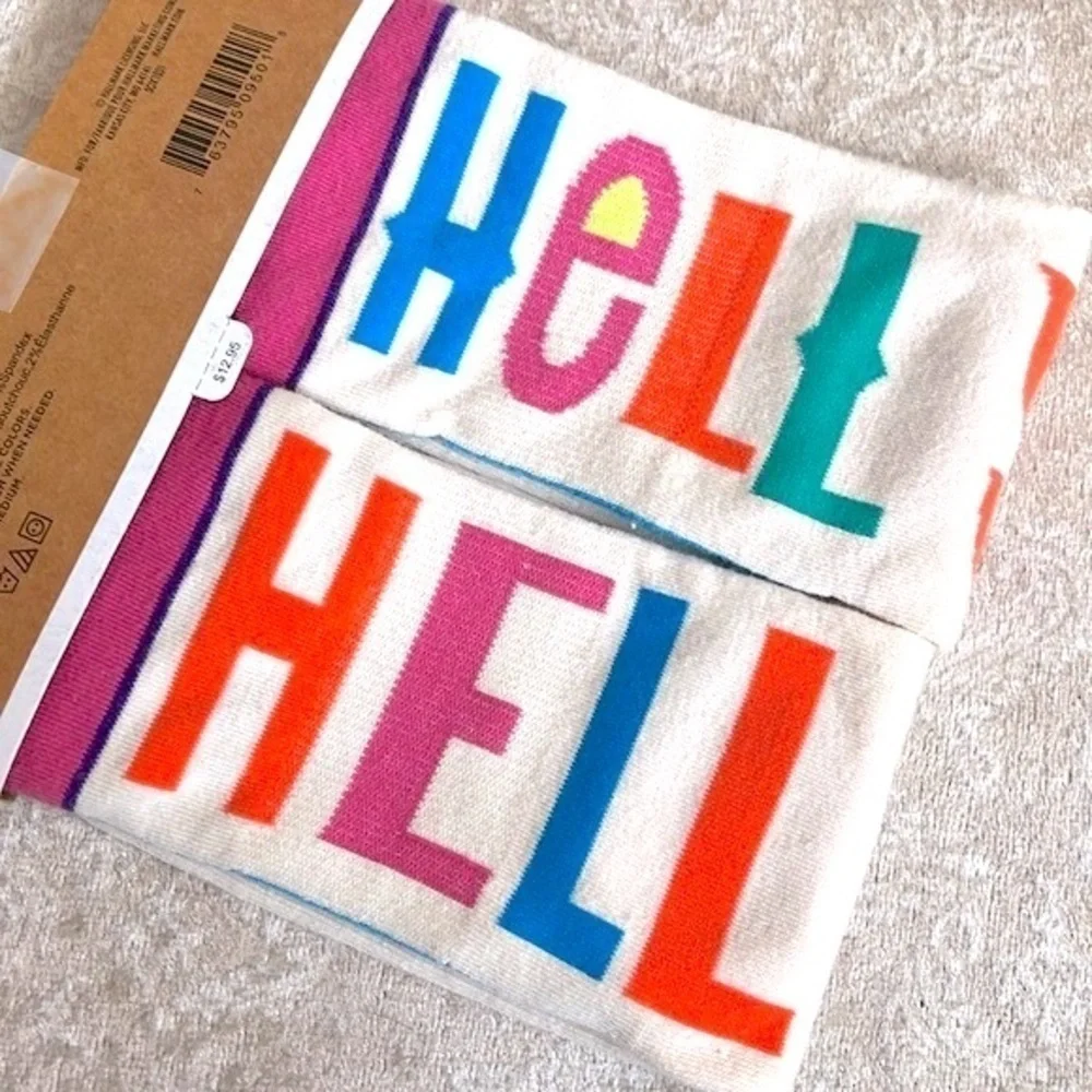 Brand New Set of 3 Pairs of Hallmark Toe of a Kind Crew Socks Rainbow Bunnies